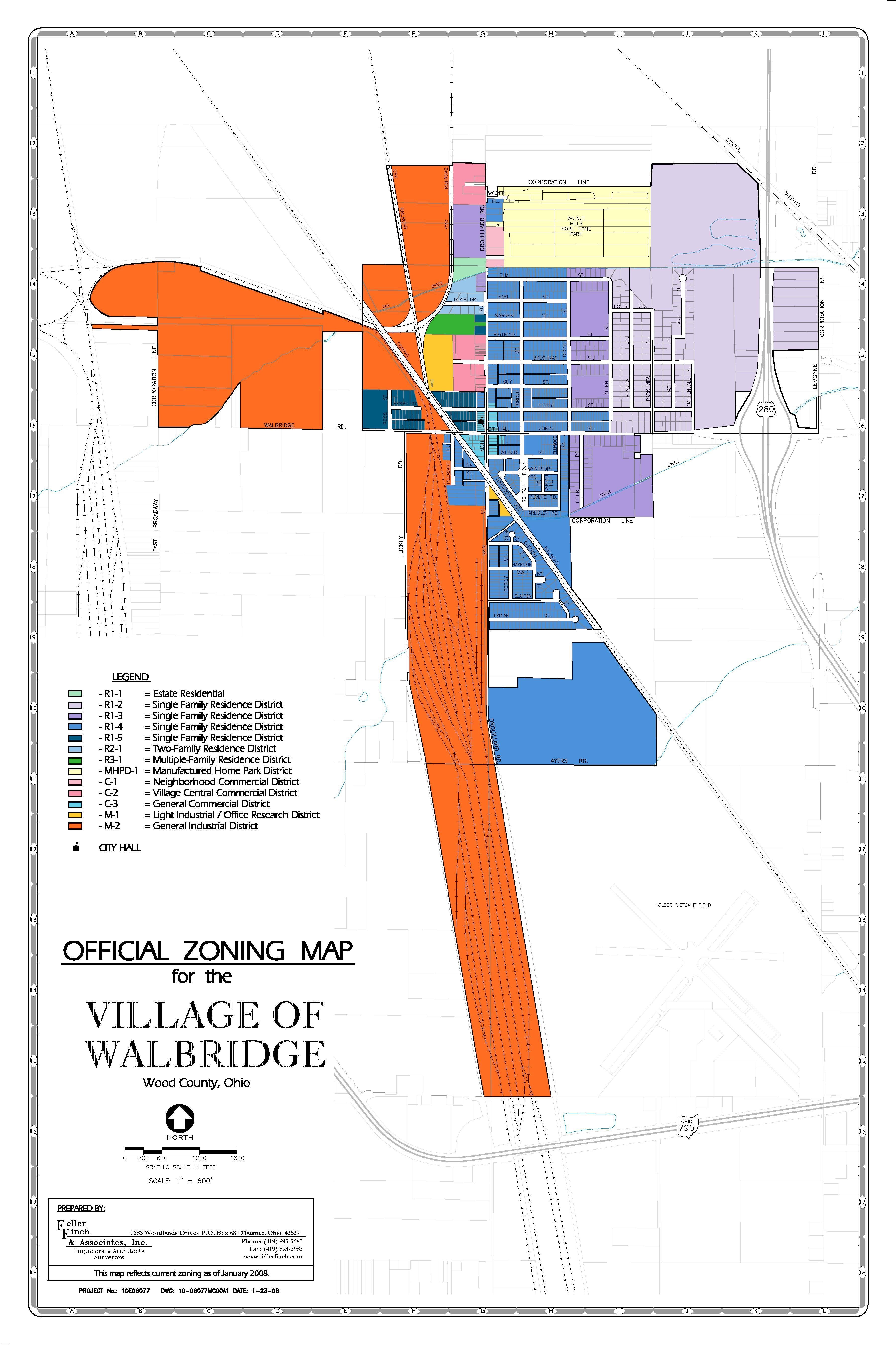 Village of Walbridge Official Zoning Map